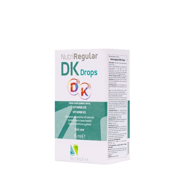 NutriRegular DK Drops – Vitamin D3 &amp; K1 nhỏ giọt từ Ý